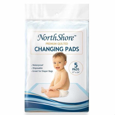 Northshore Premium Baby Changing Pads, Travel Pack, 5 Piece, One Size, 120PK 5170C-5